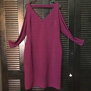 Purple Cold Shoulder Dress